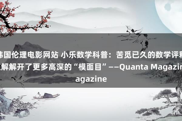 韩国伦理电影网站 小乐数学科普：苦觅已久的数学评释注解解开了更多高深的“模面目”——Quanta Magazine