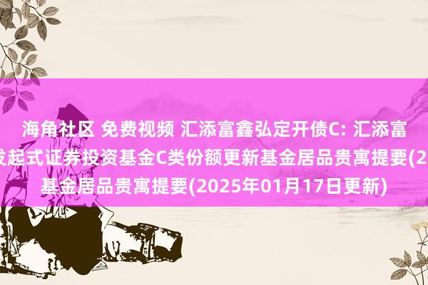 海角社区 免费视频 汇添富鑫弘定开债C: 汇添富鑫弘如期绽开债券型发起式证券投资基金C类份额更新基金居品贵寓提要(2025年01月17日更新)