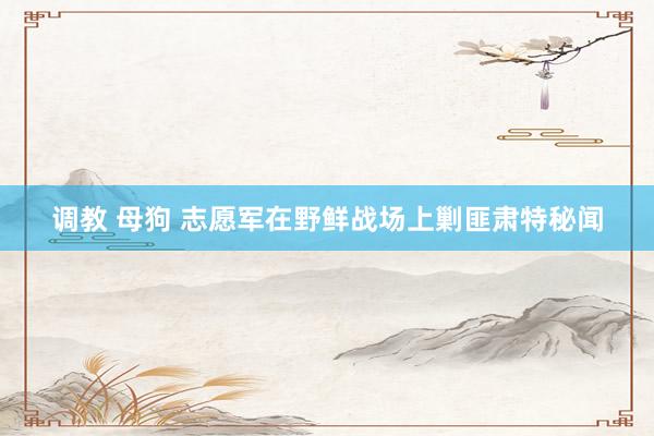 调教 母狗 志愿军在野鲜战场上剿匪肃特秘闻
