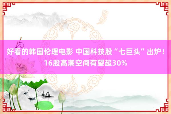 好看的韩国伦理电影 中国科技股“七巨头”出炉！16股高潮空间有望超30%