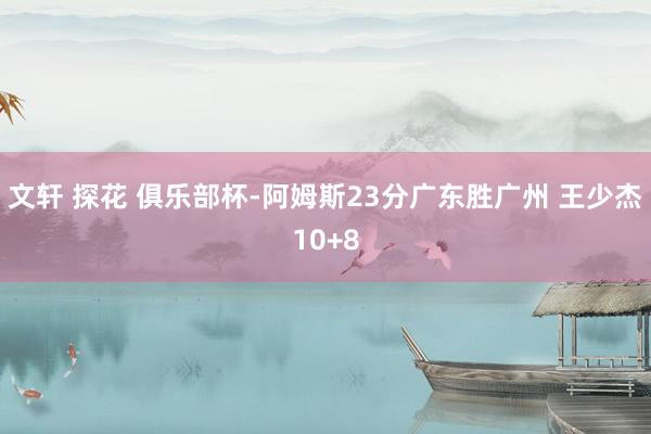 文轩 探花 俱乐部杯-阿姆斯23分广东胜广州 王少杰10+8