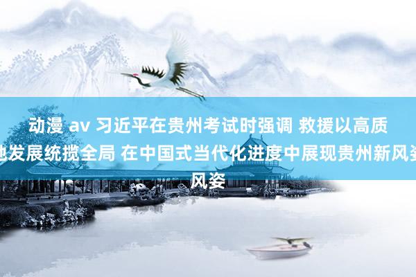 动漫 av 习近平在贵州考试时强调 救援以高质地发展统揽全局 在中国式当代化进度中展现贵州新风姿