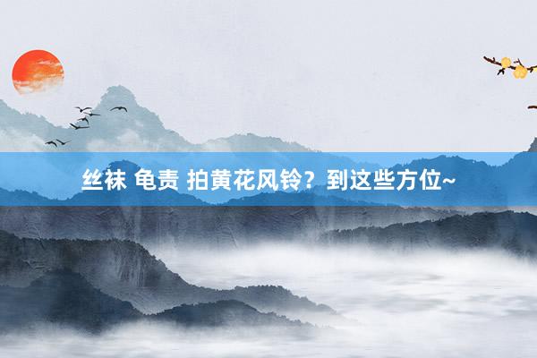 丝袜 龟责 拍黄花风铃？到这些方位~