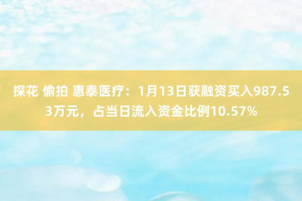 探花 偷拍 惠泰医疗：1月13日获融资买入987.53万元，占当日流入资金比例10.57%