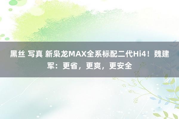 黑丝 写真 新枭龙MAX全系标配二代Hi4！魏建军：更省，更爽，更安全