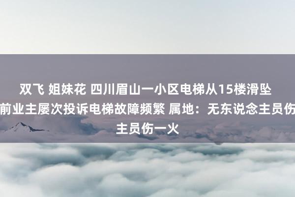 双飞 姐妹花 四川眉山一小区电梯从15楼滑坠 事发前业主屡次投诉电梯故障频繁 属地：无东说念主员伤一火