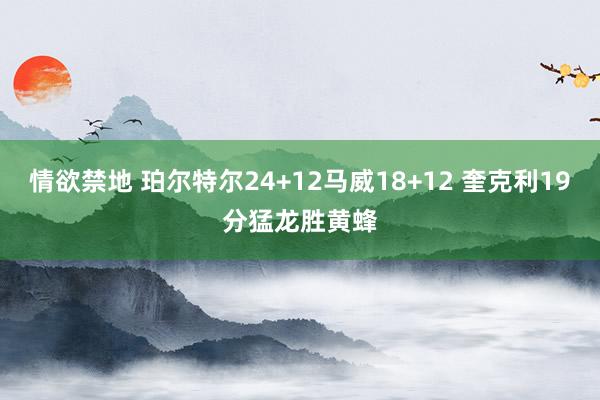 情欲禁地 珀尔特尔24+12马威18+12 奎克利19分猛龙胜黄蜂