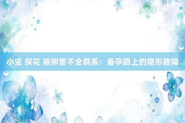 小宝 探花 输卵管不全羁系：备孕路上的隐形路障