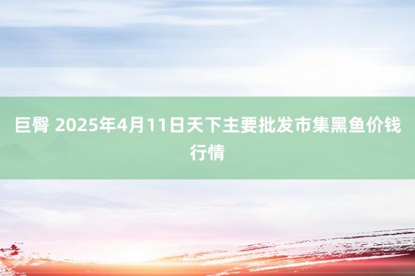 巨臀 2025年4月11日天下主要批发市集黑鱼价钱行情