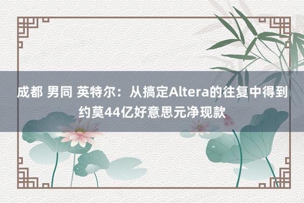 成都 男同 英特尔：从搞定Altera的往复中得到约莫44亿好意思元净现款