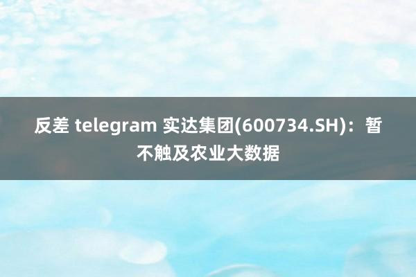 反差 telegram 实达集团(600734.SH)：暂不触及农业大数据