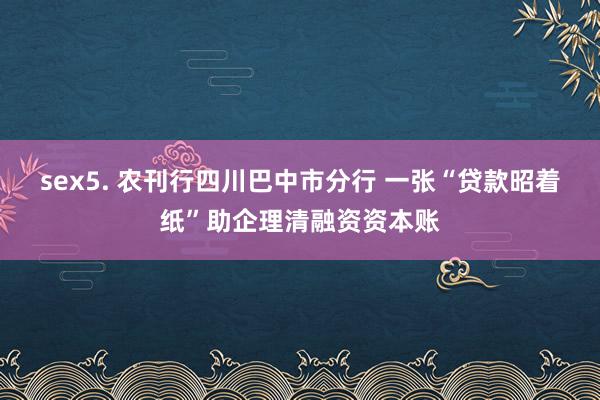 sex5. 农刊行四川巴中市分行 一张“贷款昭着纸”助企理清融资资本账