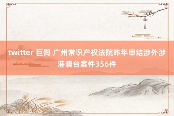 twitter 巨臀 广州常识产权法院昨年审结涉外涉港澳台案件356件