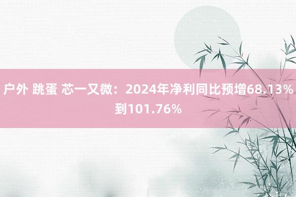 户外 跳蛋 芯一又微：2024年净利同比预增68.13%到101.76%