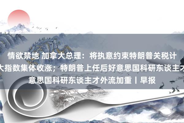 情欲禁地 加拿大总理：将执意约束特朗普关税计谋；好意思股三大指数集体收涨；特朗普上任后好意思国科研东谈主才外流加重丨早报