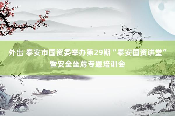 外出 泰安市国资委举办第29期“泰安国资讲堂”暨安全坐蓐专题培训会