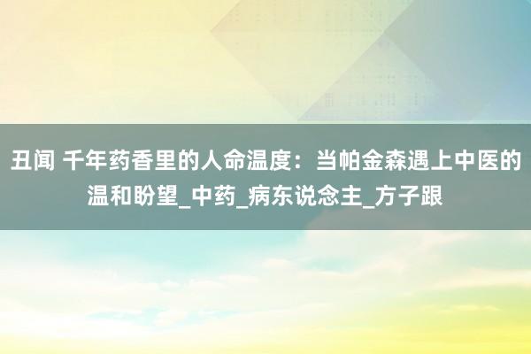 丑闻 千年药香里的人命温度：当帕金森遇上中医的温和盼望_中药_病东说念主_方子跟