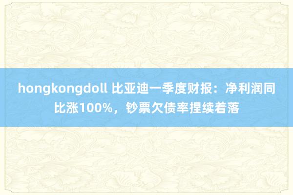 hongkongdoll 比亚迪一季度财报：净利润同比涨100%，钞票欠债率捏续着落